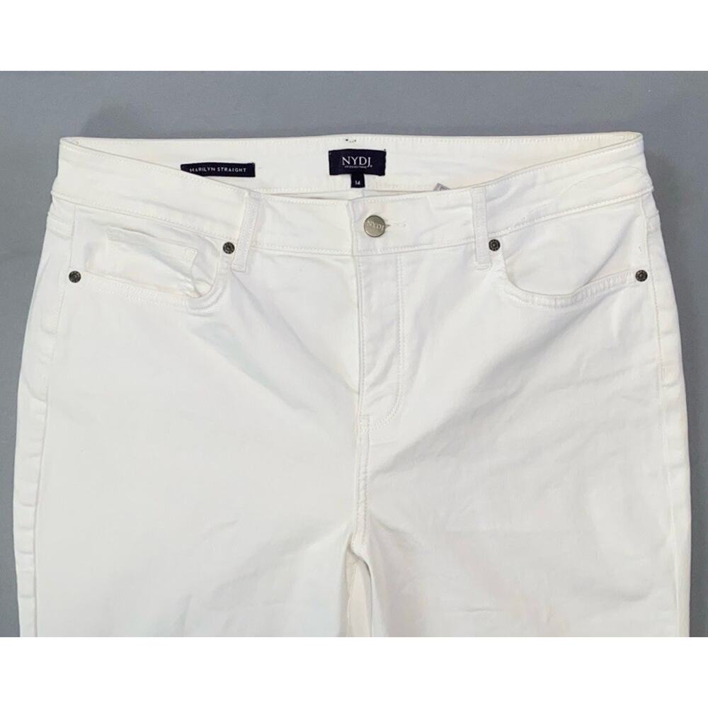 NYDJ Lift/Tuck Marilyn Straight 5-Pocket Stretch Denim Jeans. White, Women's 14 - Picture 6 of 9